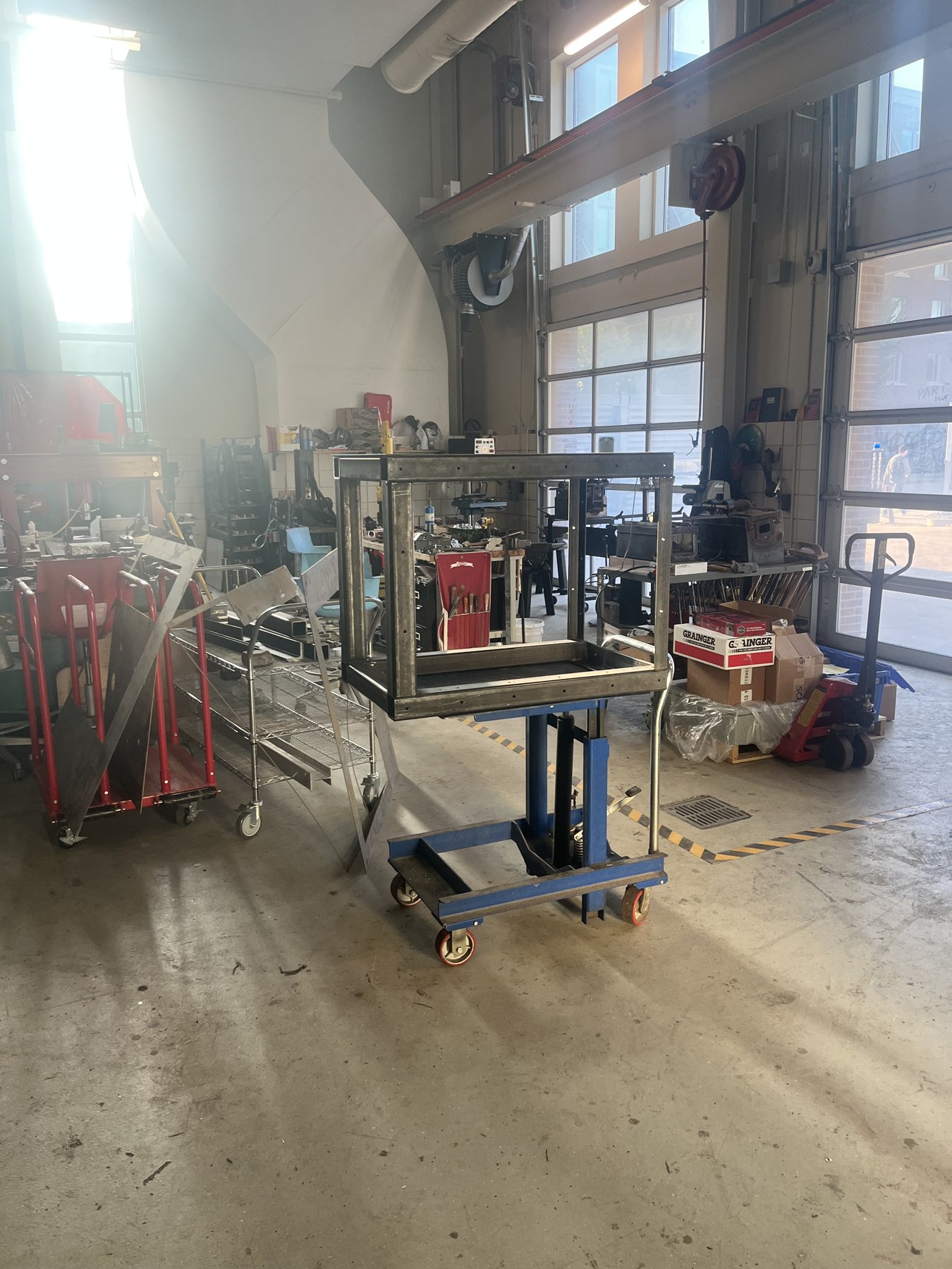 Cart frame in the workshop