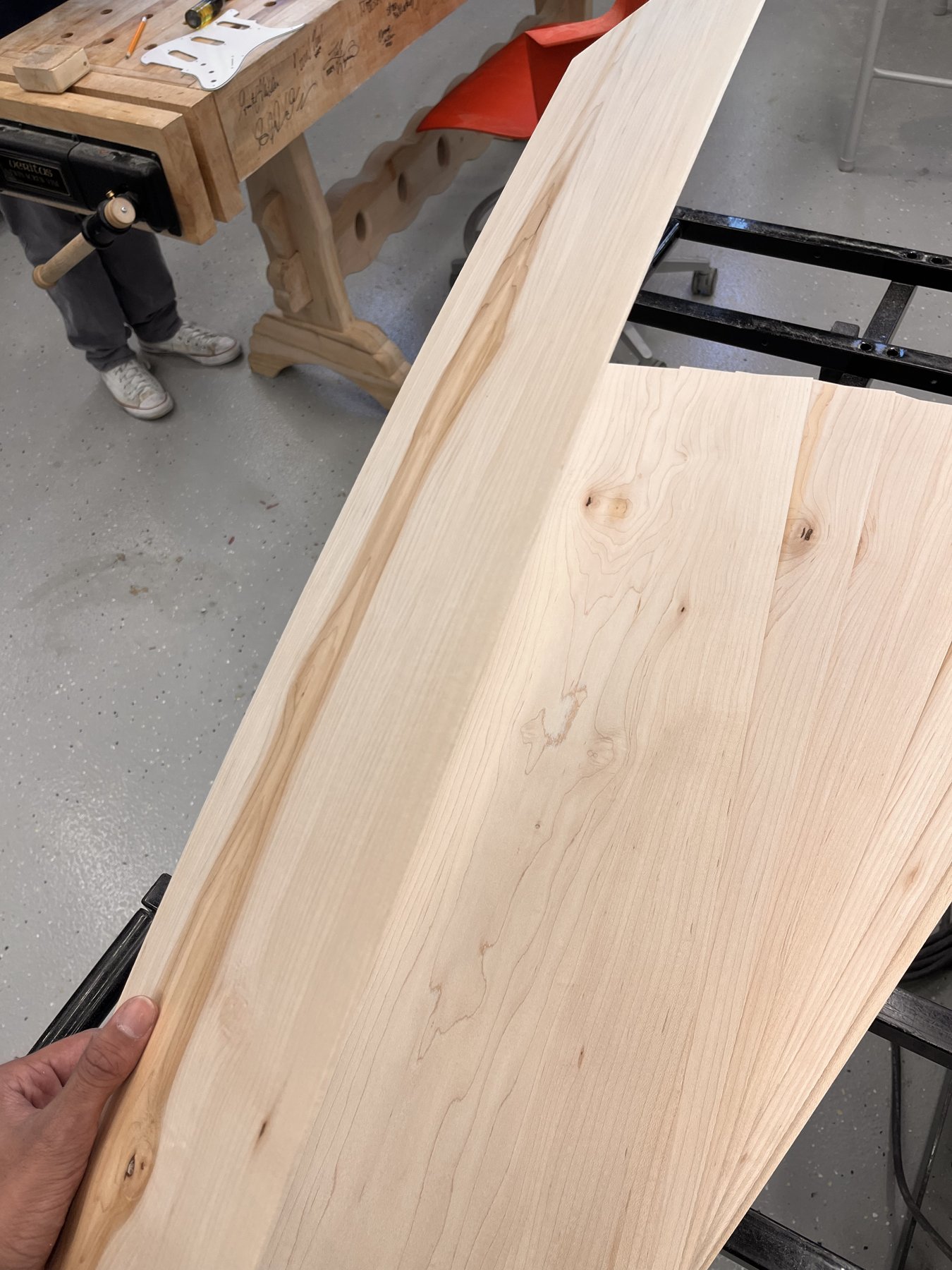 Checking a prepared maple layer