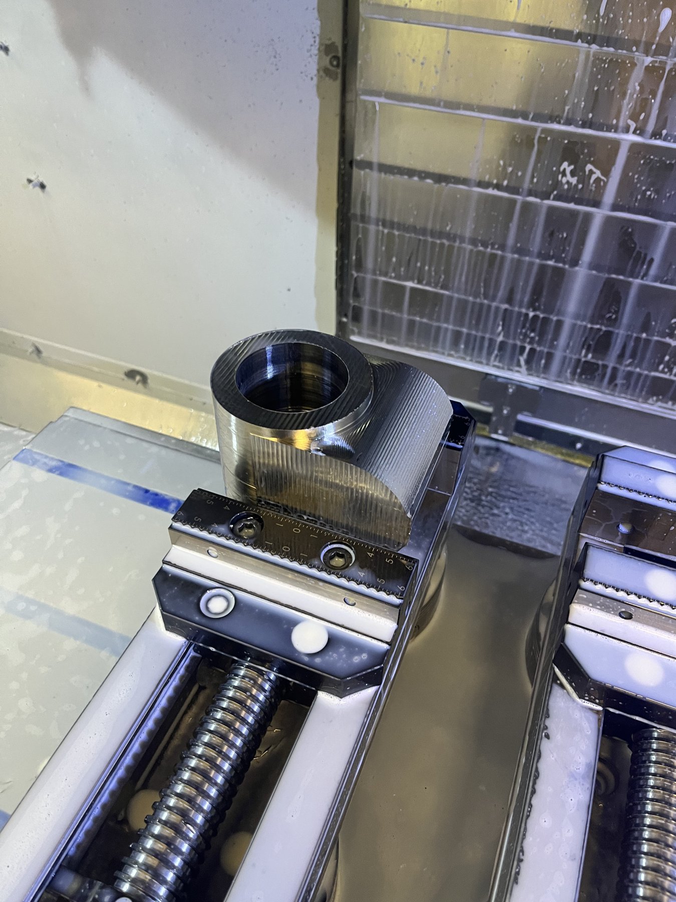 Machining the mixer bore