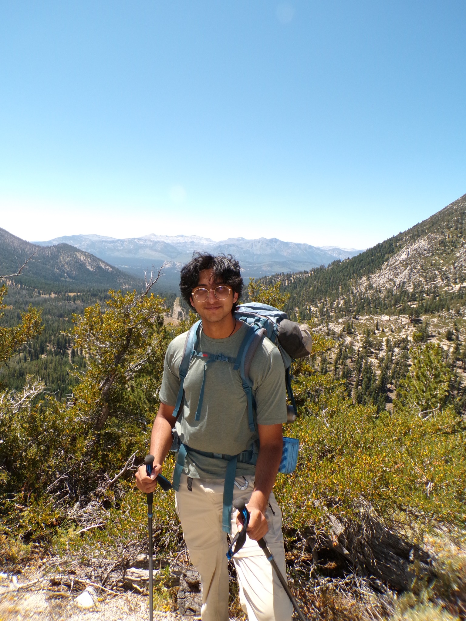 Ayush hiking in the mountains