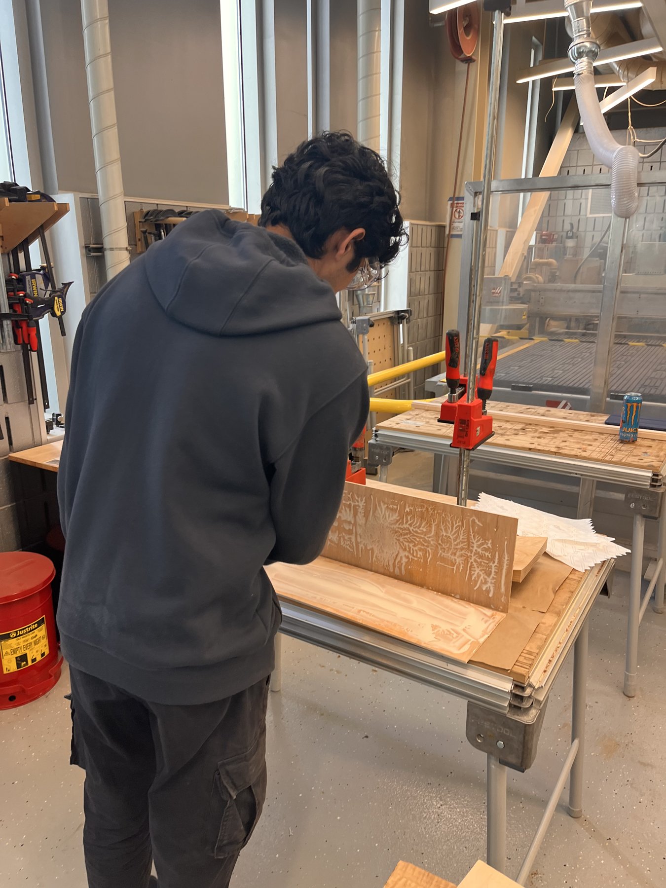Routing the deck profile in the shop
