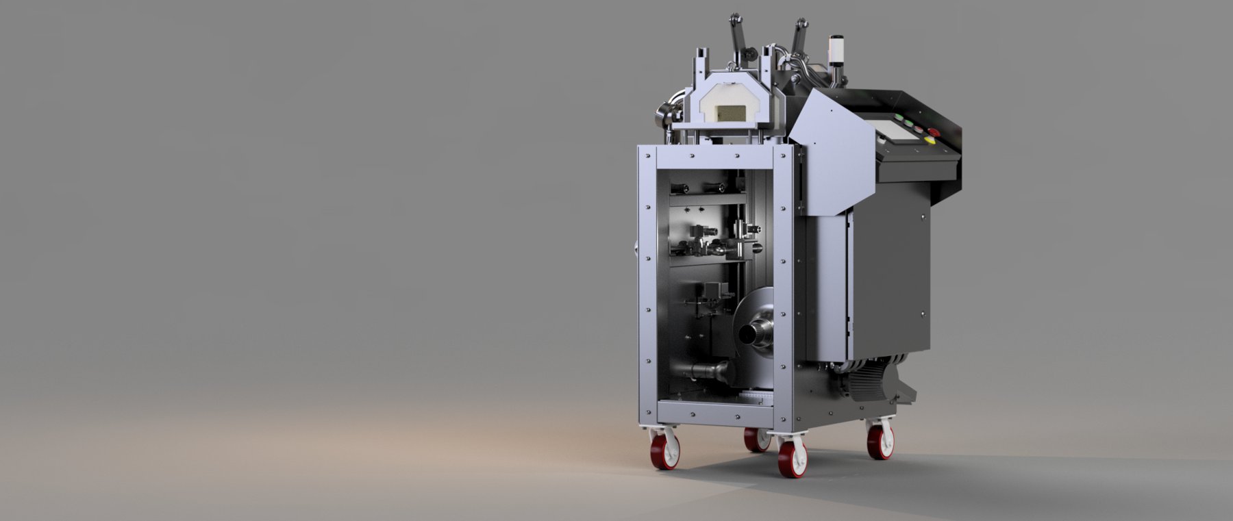 Forge assembly with enclosure open