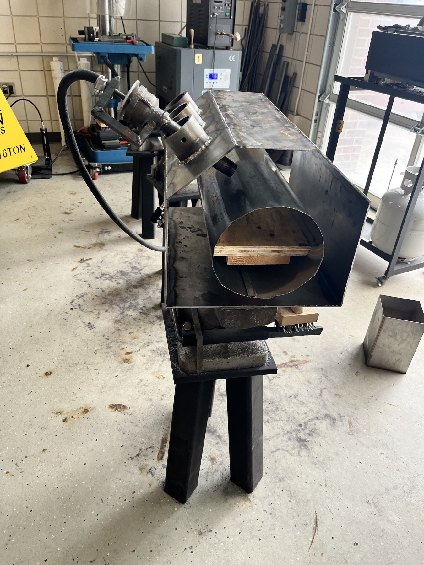 Front view of the forge and door assembly